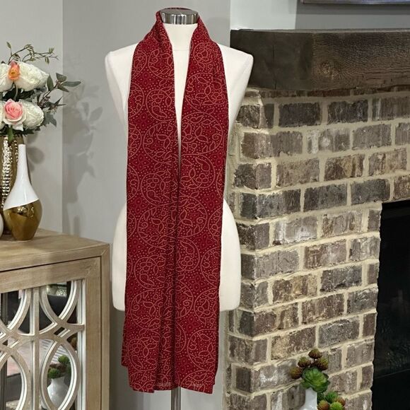 Indian Jaipuri Bohemian Long Scarf 🧣 in Red Color Combo - Picture 3 of 6